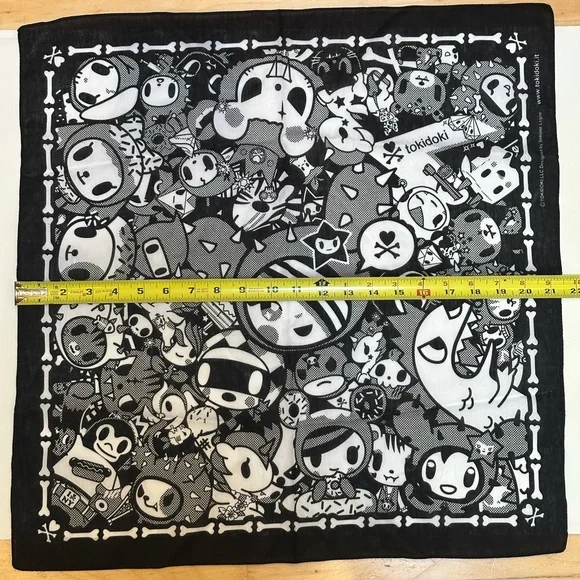 Tokidoki Black and White Scarf Bandana NWOT - Picture 3 of 6